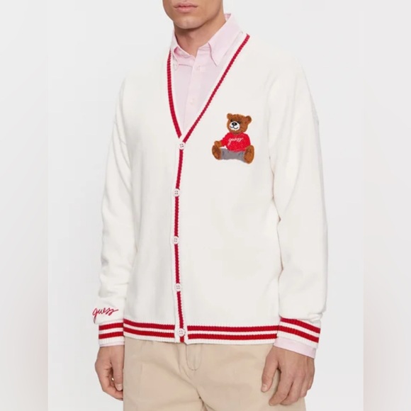 NWT - Guess Men’s Teddy Bear Cardigan - Size L - Picture 4 of 13